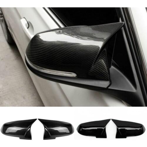 2pcs Auto Car Rear View Side Mirror Cover Trim For BMW F20 F21 F22 F23 F30 F31 F32 F36 X1 E84 F87 M2 Carbon Fiber Style
