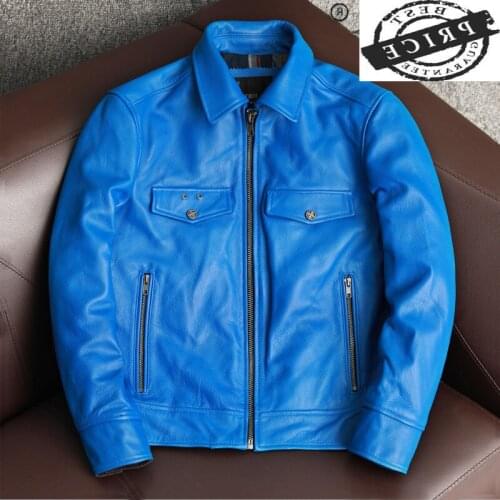 Natural Genuine Leather Coat Men Winter Male Jacket 2021 Streetwear Motorcycle 100% Real Cow Leather Mens Jackets 2056