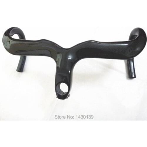 Newest 3K full carbon bicycle handlebar Road bike carbon handlebar and stem integratived with computer stent holes Free shipping