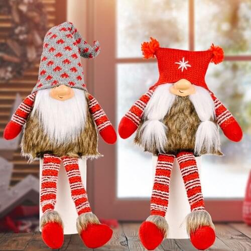New Products Christmas Decorations Christmas Hanging Legs Rudolph Faceless Doll Knit Hat Doll Doll Ornaments