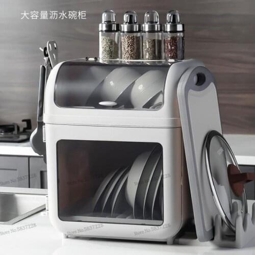 Put The Dishes And Chopsticks Into The Storage Box, Put The Bowls Into The Drain Rack, Kitchen Storage Box, With The Cover, Home