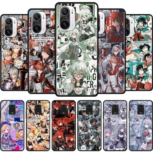 Hot Anime Genshin Impact Smartphone For Xiaomi Redmi Note 10 9 9T 9S 8 8T 7 Pro Max TPU Cover Soft Fundas Shell