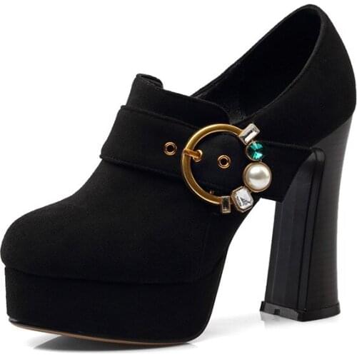 The spring and autumn period and the monsoon high with waterproof Taiwan round head size code opening single shoe