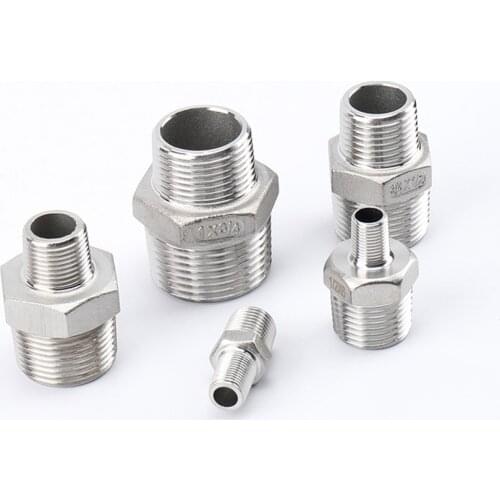 1-1/4" 1-1/2 Variable Diameter 1/2 3/4 1" BSP Reducing Hexagonal Male Thread 304 Stainless Steel Joint Adapter Plumbing Fittings