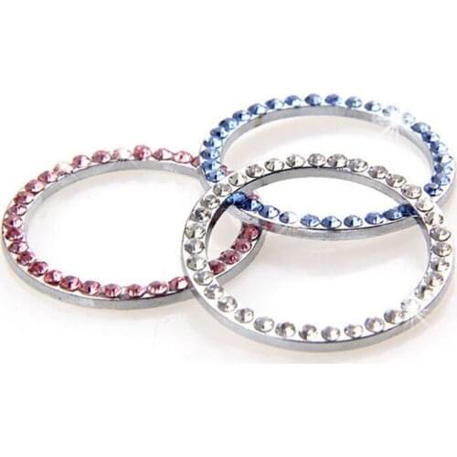 Car styling,Diamond ignition switch cover decoration stickers protection circle For Skoda Octavia Fabia Rapid Superb Yeti Roomst