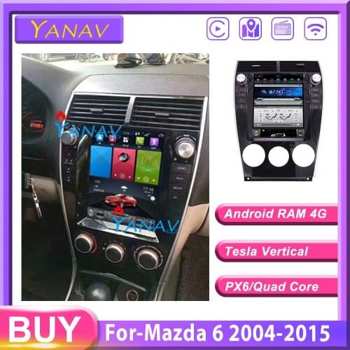 Tesla style car GPS navigation For-Mazda 6 2004-2015 Android Car Radio player car Stereo car multimedia player car DVD player