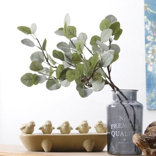 Eucalyptus tree branches Artificial plastic plants Flower arranging DIY flores autumn home wedding party decoration leaf wreaths
