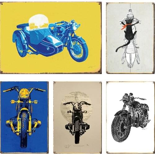 Motocross Vintage Poster Metal Tin Sign Motorcycle Retro Metal Poster DIY Wall Stickers Home Bar Art Posters Decoration 20x30cm