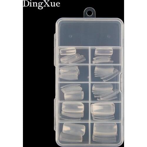 DingXue Women 100/pcs Transparent Color French /Half/Full False Nail Tips Artificial Fake Nails Art Acrylic Manicure Tools G003