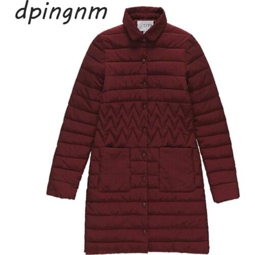 Winter Womens Parka Coat Warm Jacket Womens Thin Cotton Quilted Coat With Standing Collar New Collection