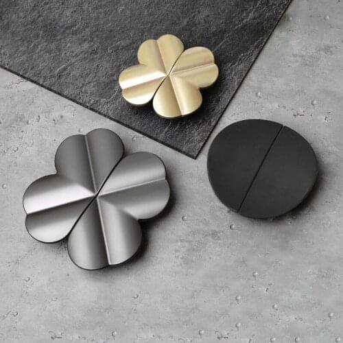 Four Leaf Clover Shape/Creative Zinc Alloy God Door Knob European Drawer Pulls Kitchen Cabinet Handles for Furniture