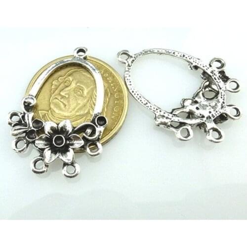 10pcs Filigree Flower Wraps Metal Charms For Embellishment Scrapbook DIY Jewelry Metal Wraps Ear 13603