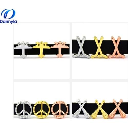 10pcs/lot Wholesale 8mm Mix Style Slide Charms Fit 8mm Wristband Bracelet LSSC328-371