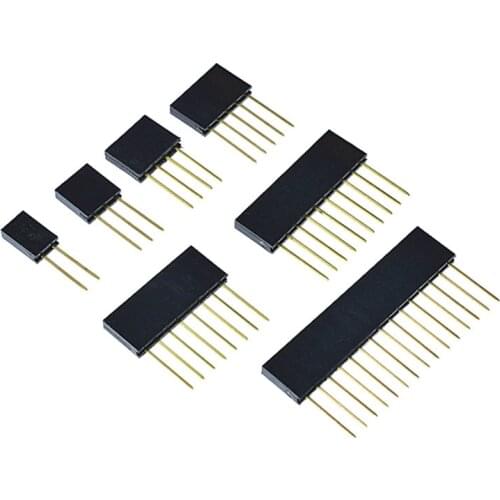 100Pcs 2.54mm Single Row Female Long pins 11mm Breakaway PCB Board Pin Header socket Connector 1*4/6/8/10Pin For Arduino