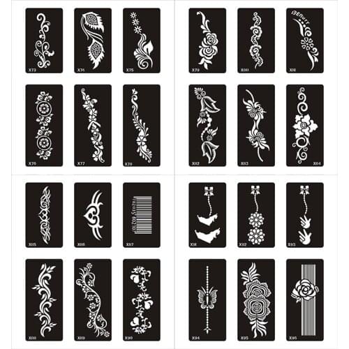 120 Designs Temporary Glitter Tattoo Stencil Book For Flash Body Paint-Airbrush Tattoo Template Mixed Designs Free Shipping