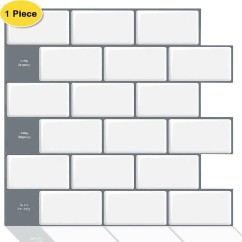 12x12 Inch Peel and Stick Tile Backsplash Self Adhesive Waterproof Vinyl Wallpaper Kitchen Decoration