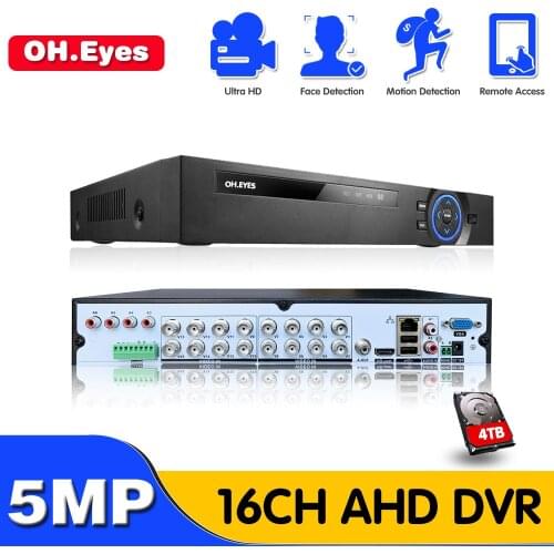 16 Channel AHD DVR 5MP 16CH AHD/CVI/TVI DVR 2592*1944 5MP CCTV Video Recorder Hybrid DVR NVR HVR 6 In 1 Alarm Security System