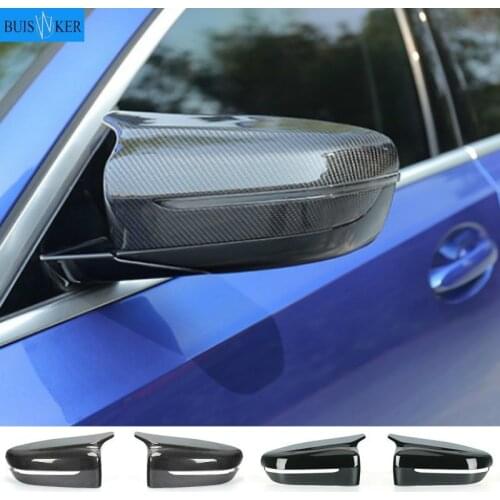 2Pcs Car Bright Black Side Rear View Mirror Cover Replacement for BMW 5 Series G11 G12 G30 G38 2017-2019