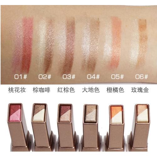 2in1 Double Color Double Color Eyeshadow Gradient Velvet Shadow Makeup Sticks Face Makeup Eye Waterproof Shimmer Metallic Makeup