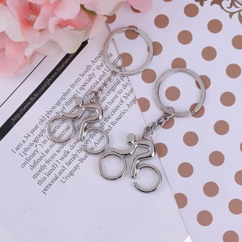 2021 Keyring Trinket Souvenirs Metal Sporty Man Road Bicycle Figure Keychain Creative For Bike Cycling Lover Biker