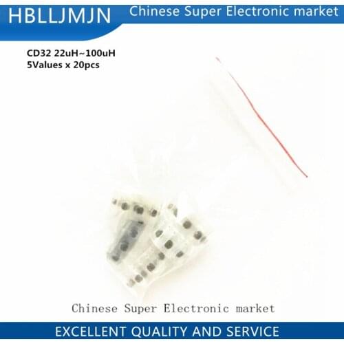 3x3x2mm CD32 SMD Power Inductor Kit SDR0302 series 22uH~100uH ,5Values x 20pcs=100pcs