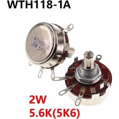 5Pcs WTH118 2W 5.6k 5K6 Single Turn Carbon Film Potentiometer