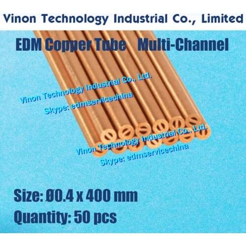 50pcs/bag) 0.4x400MM Copper Tube Multichannel (Web type), EDM Multihole Copper Tube Electrode 0.4x400mm, Tubing Drill EDM Parts