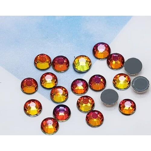 AAAAA Top Quality SS3~SS30 Red Sphinx Volcano Color Hot Fix Stone Flatback Iron On Hotfix Strass Rhinestone for Dress Making