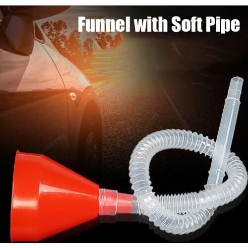 CAR-partment Pour Oil Tool Car Motorcycle Truck Vehicle Plastic Filling Funnel with Soft Pipe Spout Petrol Diesel car