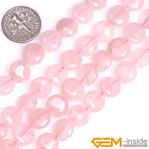 10 12 14mm Natural Stone Coin Beads For Jewelry Making Aventurine agates Jaspers Sodalite Rose Quartzs Strand 15" Wholesale