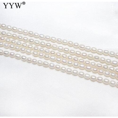 YYW High Quality Cultured Potato Freshwater Pearl Beads natural white 3-4mm Approx 0.8mm Sold Per Approx 15 Inch Strand