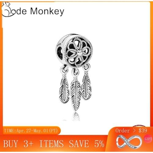 CodeMonkey 100% Real 925 Sterling Silver Dreamcatcher Beads Fit Original 3mm Bracelet Hot Fashion Charms Jewelry CMC005