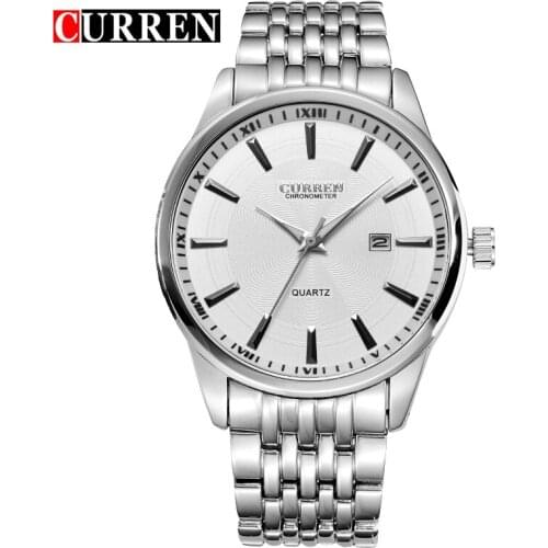 CURREN Hot Brand Mens Fashion Casual Sport Watches Men Waterproof Full Stainless Steel Quartz Watch Man Clock Relogio Masculino