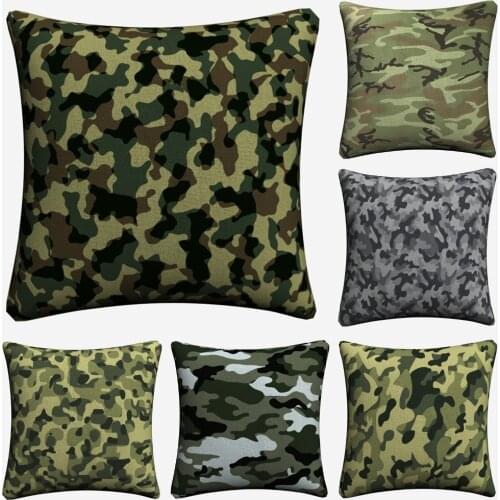 Camo Camouflage Pattern Army Painted Art Decorative Cotton Linen Cushion Cover Throw Pillow Cover For Chair Sofa Pillowcase Soft