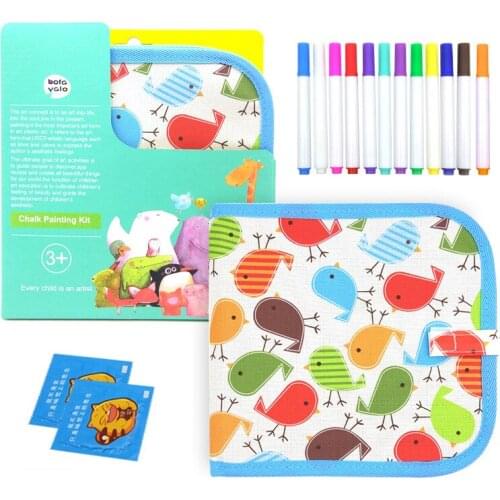 Montessori Children Toys Drawing Tablet DIY Color Graffiti Drawing Board Game Book Drawing Set Learning Educational Toy For Gift