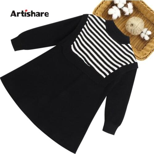 Kids Dresses For Girls Striped Girls Knitted Dresses Spring Autumn Children Sweater Dresses Casual Style Clothes For Girls 6 8 1