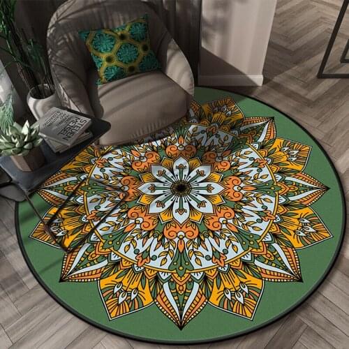 Home Simple European Round Rugs Living Room Carpet Children Rug Bathroom Nonslip Carpet Bedroom Decoration Rug Mandala Carpet