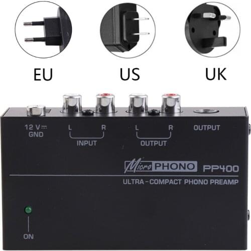 EU/UK/US Plug Ultra-Compact Phono Preamp Preamplifier with RCA 1/4 Inches TRS Interfaces Preamplificador Phono Preamp