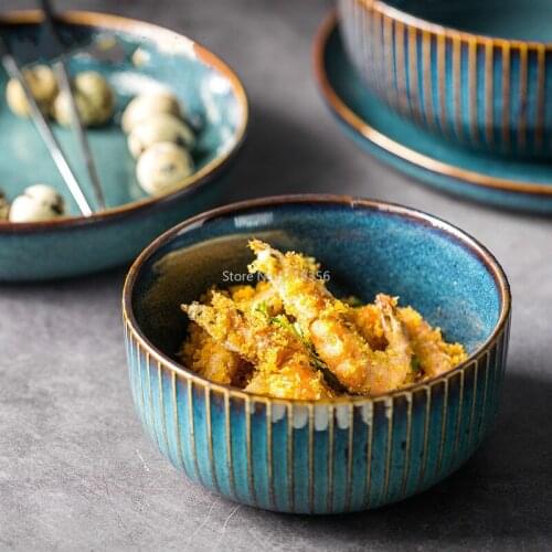 Nordic Style Household Restaurant Kiln Glazed Ceramic Tableware Bright Starry Bowl Rice Salad Bowl Soup Bowl Dinnerware