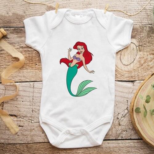 Ariel The Little Mermaid Harajuku Baby Romper Kawaii Cute Funny Anime Newborn Bodysuits Cartoon Ullzang Toddler Jumpsuit