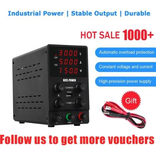 Lab Power Supplies USB DC 30V 5A Regulated Power Supply Adjustable 30V 10A Voltage Regulator Stabilizer Switching Bench Source