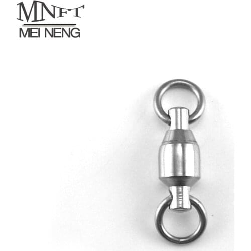 MNFT 100pcs/lot Ball Bearing Fishing Rolling Swivel Solid Rings Connectors Stainless Steel Fishing Tackle Accessories