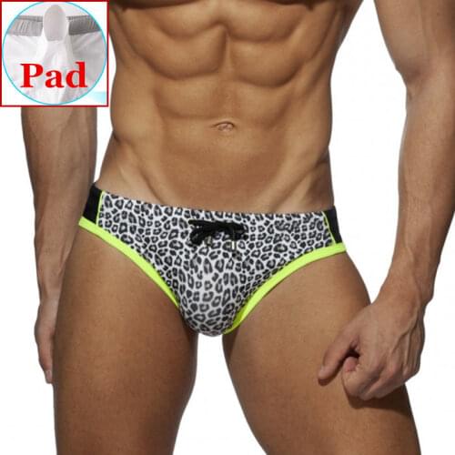 Push Up Mens Swim Briefs Sexy Swimwear Gay Swimsuit Swimming Trunks Beach Shorts 2021 New Desmiit Leopard Bathing Suit Underwear