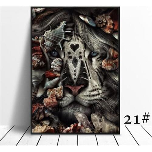 Animal Flower Lion Tiger Elephant Elk Orangutan DIY Cross Stitch 11CT Embroidery Kits Craft Needlework Set Printed Sale