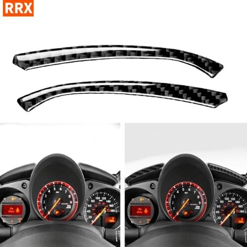Above Dashboard Frame Sticker Car Real Carbon Fiber Decorative Strip Trim Accessories For Nissan 370Z Z34 2009-On Nismo