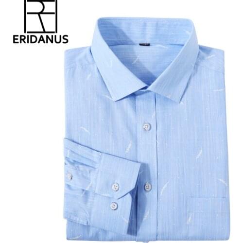 Latest Design 2017 Autumn Long Sleeve Men Dress Shirts High Quality Printed Cotton Business Casual Shirts Plus Size 4XL M598