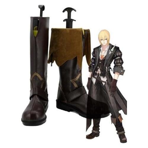 Tales of Berseria Eizen Cosplay Boots shoes Christmas Halloween Party Custom Made for Adult Men Shoes Accessories