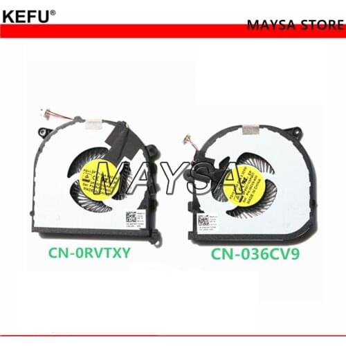 Original cpu cooling fan for DELL XPS 15 9550 fan cooler 0RVTXY RVTXY 036CV9 36CV9 DFS501105PR0T DFS501105PQ0T L & R Side Fan