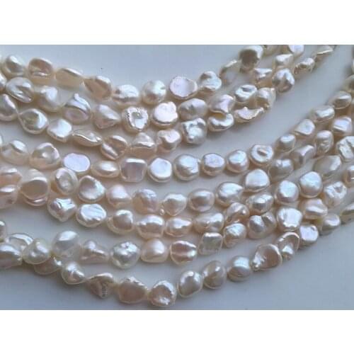DIY Necklace Natural Freshwater Pearls, 10-11MM Size Irregular Shape Pearl Strand Loose Unique Baroque Pearls for Women