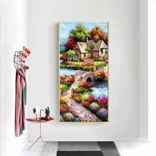 Landscape diy diamond painting full square/round Scenic hut diamond embroidery drill mosaic cross stitch living room decor